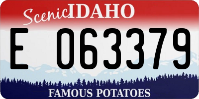 ID license plate E063379
