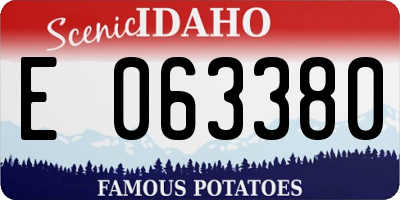 ID license plate E063380