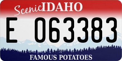 ID license plate E063383
