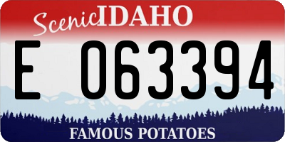 ID license plate E063394
