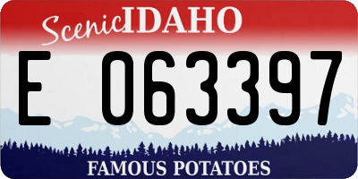 ID license plate E063397