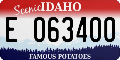 ID license plate E063400