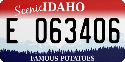 ID license plate E063406
