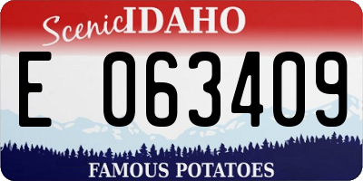 ID license plate E063409