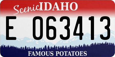ID license plate E063413