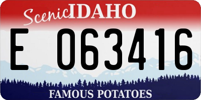 ID license plate E063416