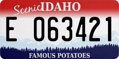 ID license plate E063421