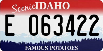 ID license plate E063422