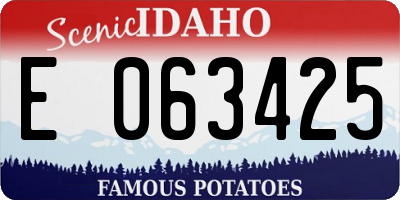 ID license plate E063425