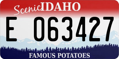 ID license plate E063427