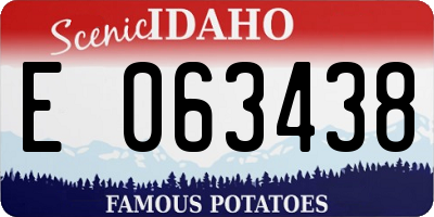 ID license plate E063438