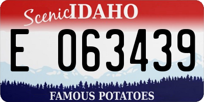 ID license plate E063439
