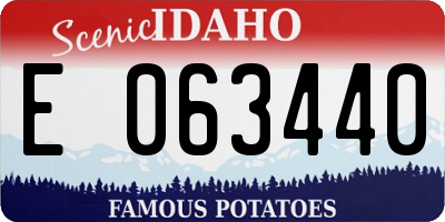 ID license plate E063440