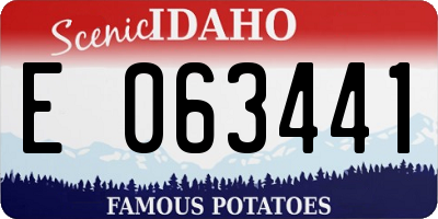 ID license plate E063441