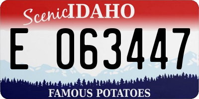 ID license plate E063447