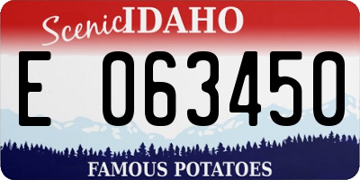 ID license plate E063450