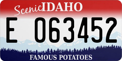 ID license plate E063452