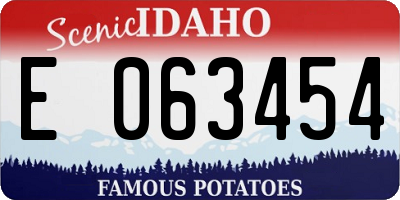 ID license plate E063454