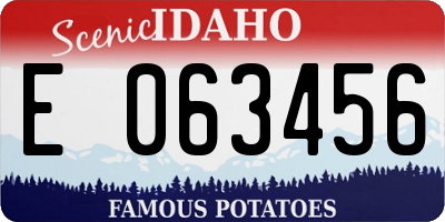 ID license plate E063456