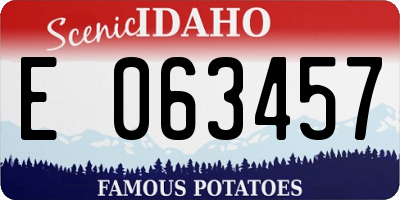 ID license plate E063457