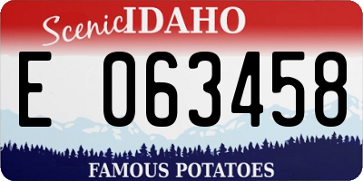ID license plate E063458