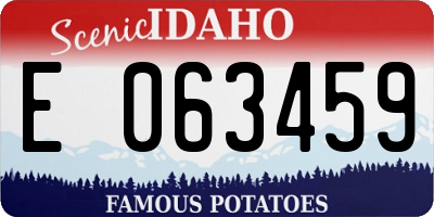 ID license plate E063459