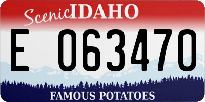 ID license plate E063470