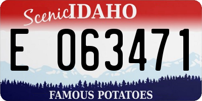 ID license plate E063471