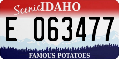 ID license plate E063477