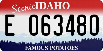 ID license plate E063480