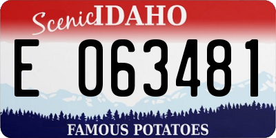 ID license plate E063481