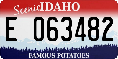 ID license plate E063482