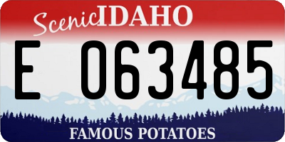 ID license plate E063485