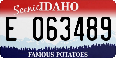 ID license plate E063489