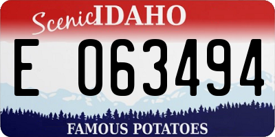 ID license plate E063494