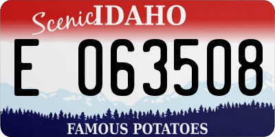 ID license plate E063508