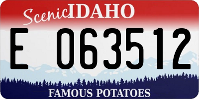 ID license plate E063512