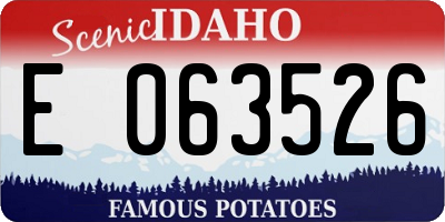 ID license plate E063526