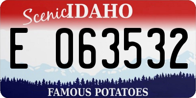 ID license plate E063532