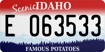 ID license plate E063533