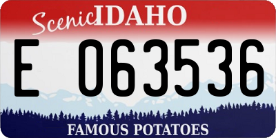 ID license plate E063536