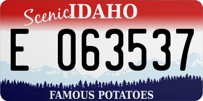 ID license plate E063537