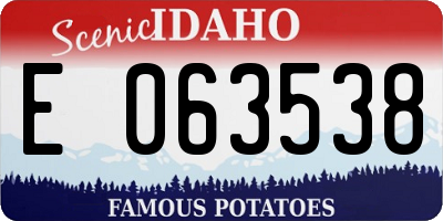 ID license plate E063538