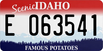 ID license plate E063541