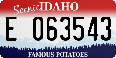 ID license plate E063543
