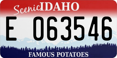ID license plate E063546