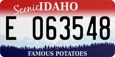 ID license plate E063548