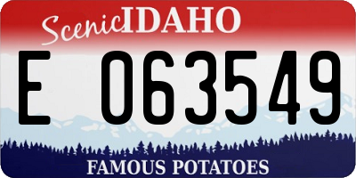 ID license plate E063549