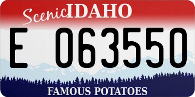 ID license plate E063550