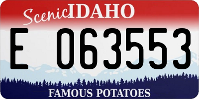 ID license plate E063553